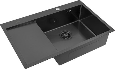 Мойка кухонная Arfeka Eco AR PVD Nano 78x50 R (черный) - фото
