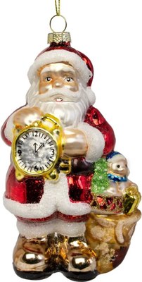 Елочная игрушка Грай Санта Клаус с часами Ф-245 - фото