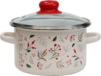 Кастрюля Эмаль Ягодки 33-1610С/4 - фото