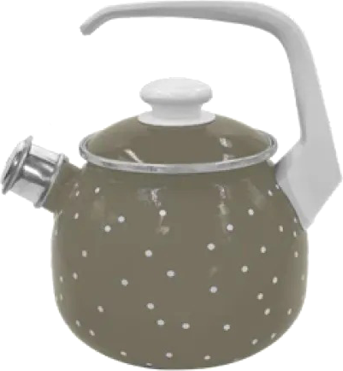 Чайник Лысьвенские эмали White Dots Каменно-серый 2711АП/8Кс - фото