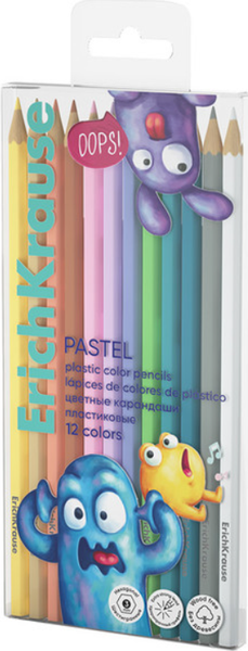 Набор цветных карандашей Erich Krause Jolly Friends Pastel / 61802 - фото