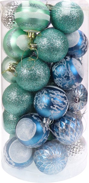 Набор шаров новогодних Miland Праздник в голубых оттенках / НУ-4203 - фото