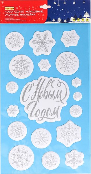 Набор наклеек на окно Miland Морозный салют / НУ-7034 - фото
