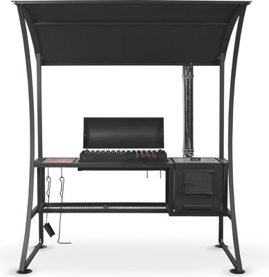 Мангал Grills Барбекю 800 с навесом и печью (5мм)