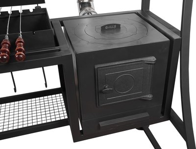 Мангал Grills Барбекю 800 с навесом и печью (5мм)
