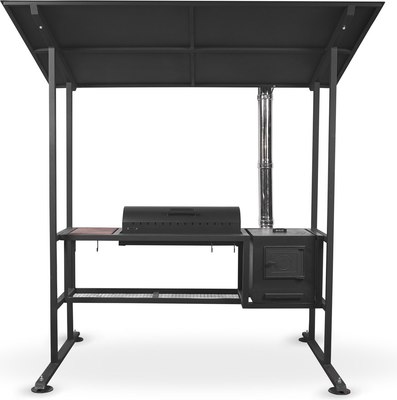 Мангал Grills Барбекю Лофт 800 с навесом и печью (5мм) - фото