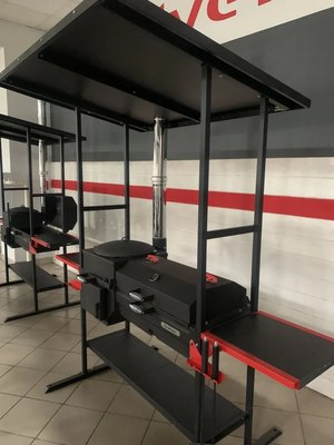 Печь-мангал Grillver Искандер Инклайн Эйр 400 New + крышка с решеткой