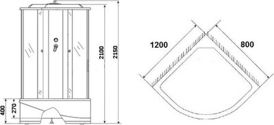 Душевая кабина Grossberg PB 120 L