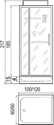 Душевая кабина Grossberg Tana 90x120x215 / PB 555