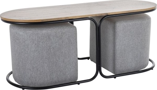 Журнальный столик Signal Dual + 2 пуфа - фото