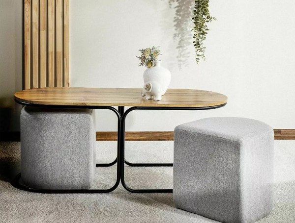 Журнальный столик Signal Dual + 2 пуфа