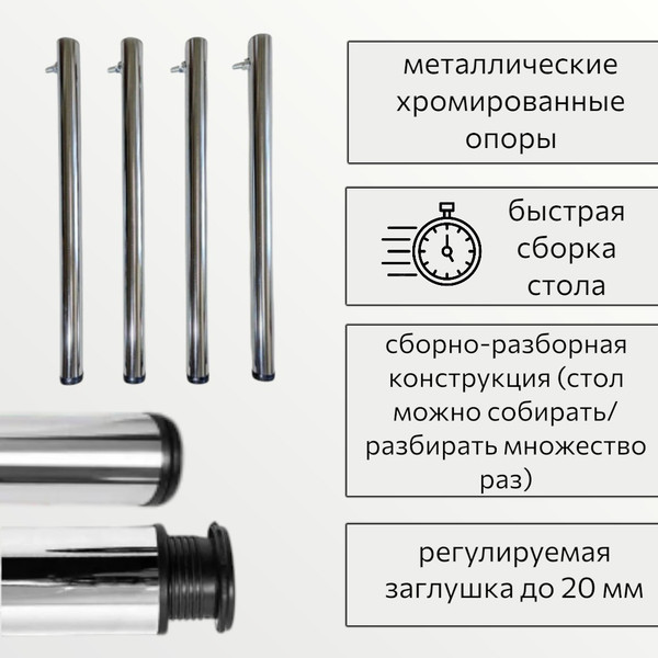 Обеденный стол СВД Юнио 110х70 / 007Э.П15.Х