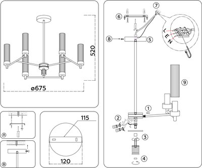 Люстра Ambrella LH55151/6 CH/CL