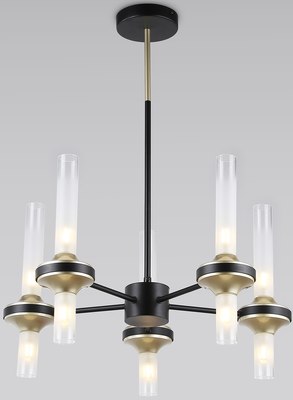 Люстра Ambrella LH55351/10 BK/CGD/CL (черный/золото/прозрачный) - фото