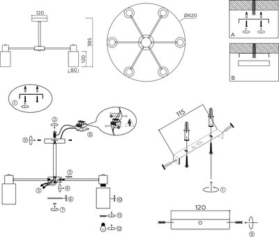 Люстра Ambrella TR9581/6 BS