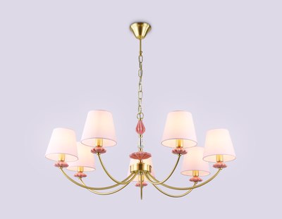 Люстра Ambrella LH75025/7 GD/PI (золото/розовый)