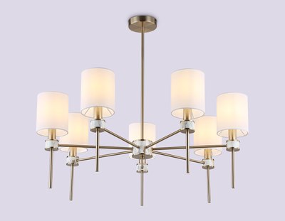 Люстра Ambrella LH72373/7 DBS/WH (темная латунь/белый)