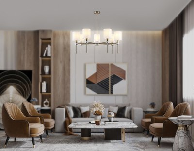 Люстра Ambrella LH72373/7 DBS/WH (темная латунь/белый)