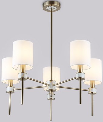 Люстра Ambrella LH72371/5 DBS/WH (темная латунь/белый) - фото