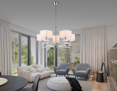 Люстра Ambrella LH71321/5 SN/WH (никель/белый)