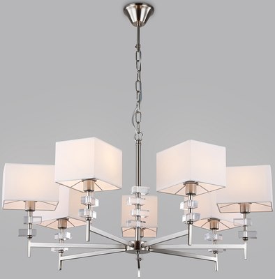 Люстра Ambrella LH71323/7 SN/WH (никель/белый) - фото