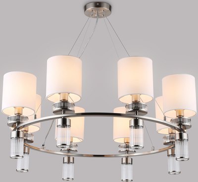 Люстра Ambrella LH71293/8 SN/WH (никель/белый) - фото