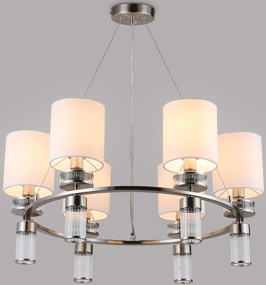 Люстра Ambrella LH71291/6 SN/WH (никель/белый) - фото