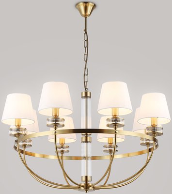 Люстра Ambrella LH71253/8 BS/WH (латунь/белый) - фото