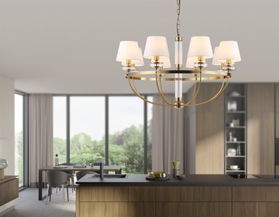 Люстра Ambrella LH71253/8 BS/WH (латунь/белый)