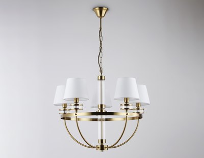 Люстра Ambrella LH71251/5 BS/WH (латунь/белый)