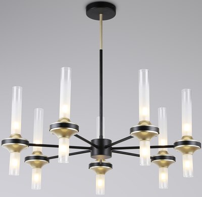 Люстра Ambrella LH55353/14 BK/CGD/CL (черный/золото/прозрачный) - фото