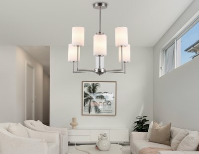 Люстра Ambrella LH56211/6 SN/FR (никель/белый матовый)