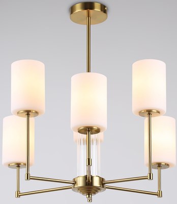 Люстра Ambrella LH56215/6 BS/FR (латунь/белый матовый) - фото