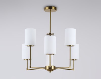 Люстра Ambrella LH56215/6 BS/FR (латунь/белый матовый)