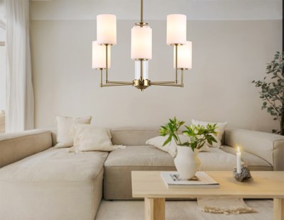 Люстра Ambrella LH56215/6 BS/FR (латунь/белый матовый)