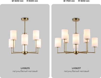 Люстра Ambrella LH56215/6 BS/FR (латунь/белый матовый)