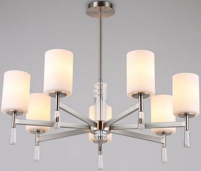 Люстра Ambrella LH56253/7 SN/FR (никель/белый матовый) - фото