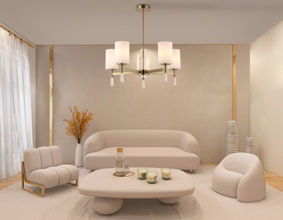 Люстра Ambrella LH56261/5 BS/FR (латунь/белый матовый)