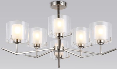 Люстра Ambrella LH57002/6 SN/FR (никель/белый матовый) - фото