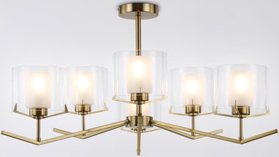 Люстра Ambrella LH57008/6 BS/FR (латунь/белый матовый) - фото