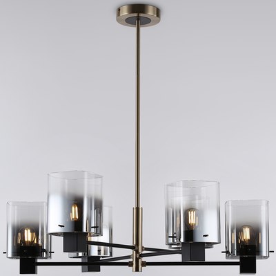 Люстра Ambrella LH57041/6 BK/DBS/SM (черный/темная латунь/дымчатый) - фото