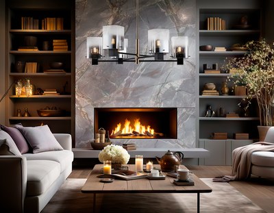 Люстра Ambrella LH57041/6 BK/DBS/SM (черный/темная латунь/дымчатый)