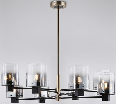 Люстра Ambrella LH57043/8 BK/DBS/SM (черный/темная латунь/дымчатый) - фото