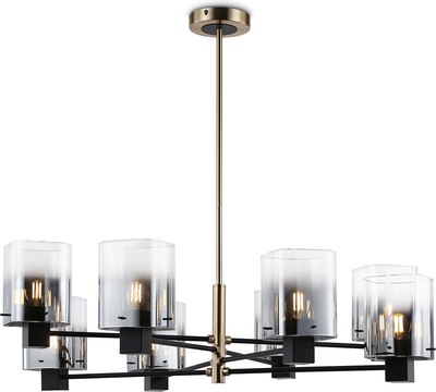 Люстра Ambrella LH57043/8 BK/DBS/SM (черный/темная латунь/дымчатый)