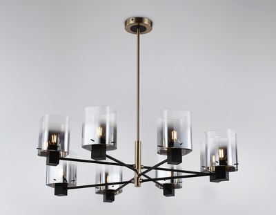 Люстра Ambrella LH57043/8 BK/DBS/SM (черный/темная латунь/дымчатый)