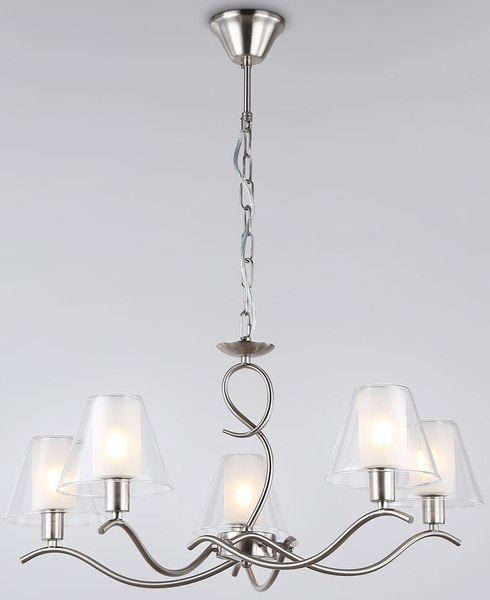 Люстра Ambrella LH57081/5 SN/FR (никель/белый матовый) - фото