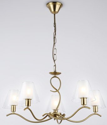 Люстра Ambrella LH57091/5 BS/FR (латунь/белый матовый) - фото