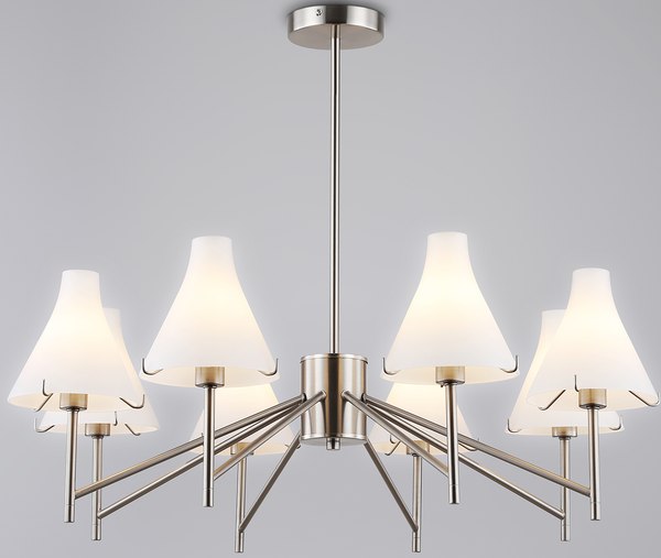 Люстра Ambrella LH57125/8 SN/FR (никель/белый матовый) - фото