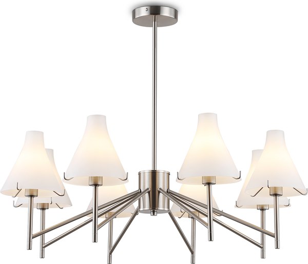 Люстра Ambrella LH57125/8 SN/FR (никель/белый матовый)