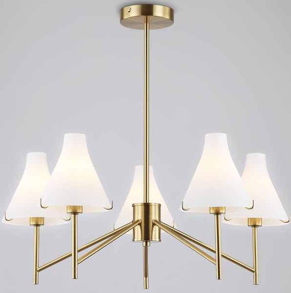 Люстра Ambrella LH57133/5 BS/FR (латунь/белый матовый) - фото